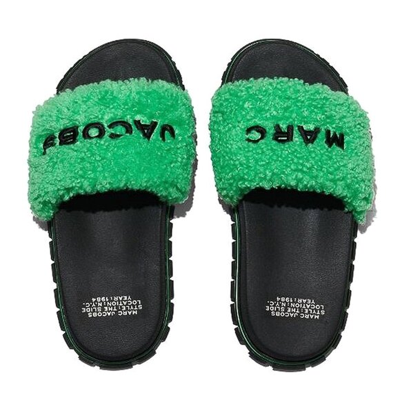 Marc Jacobs The Teddy Slide – Fluffy Green - Picture 4 of 9